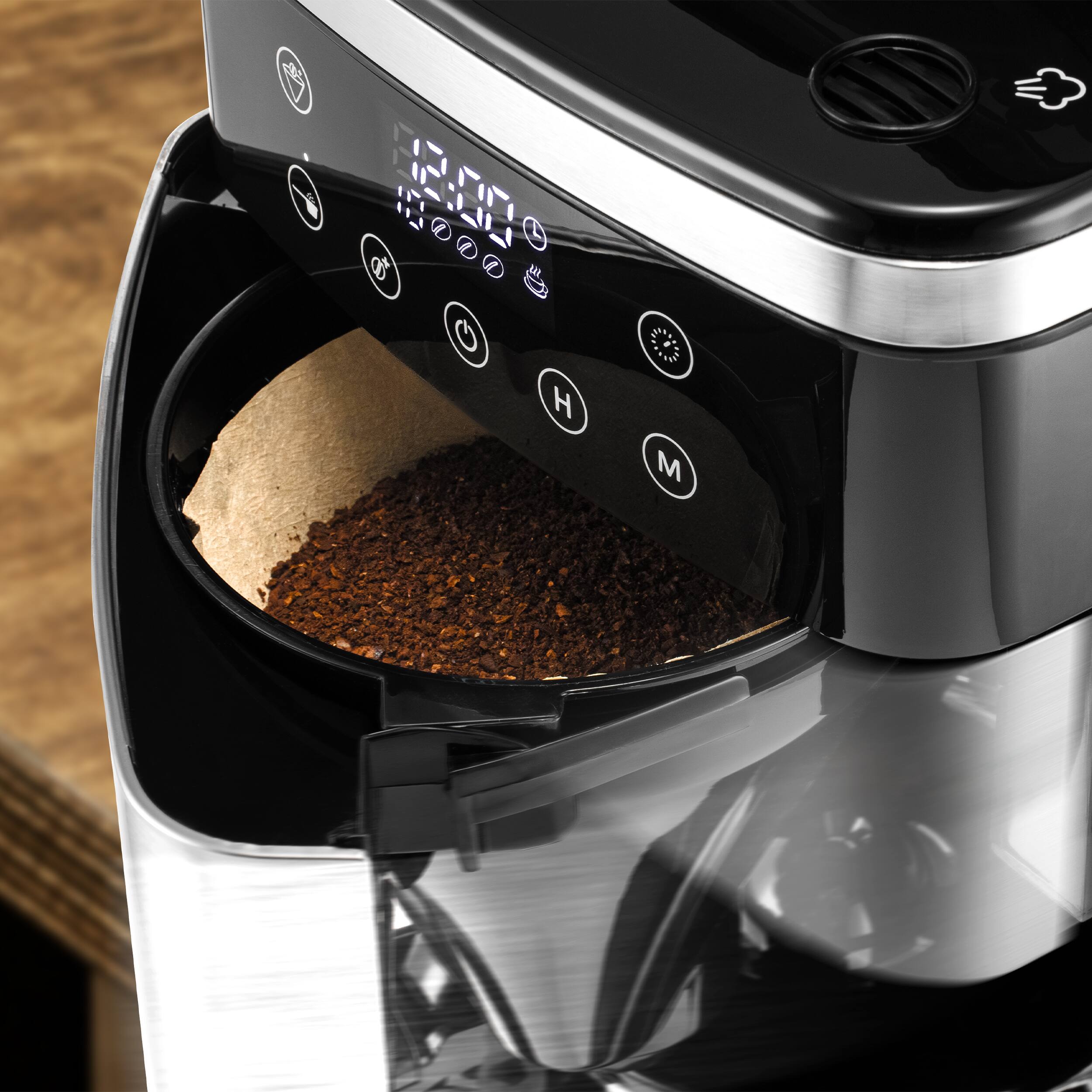 Alt View 5. Melitta - Aroma Fresh Plus 10-Cup Coffee Maker with Coffee Grinder - Black.