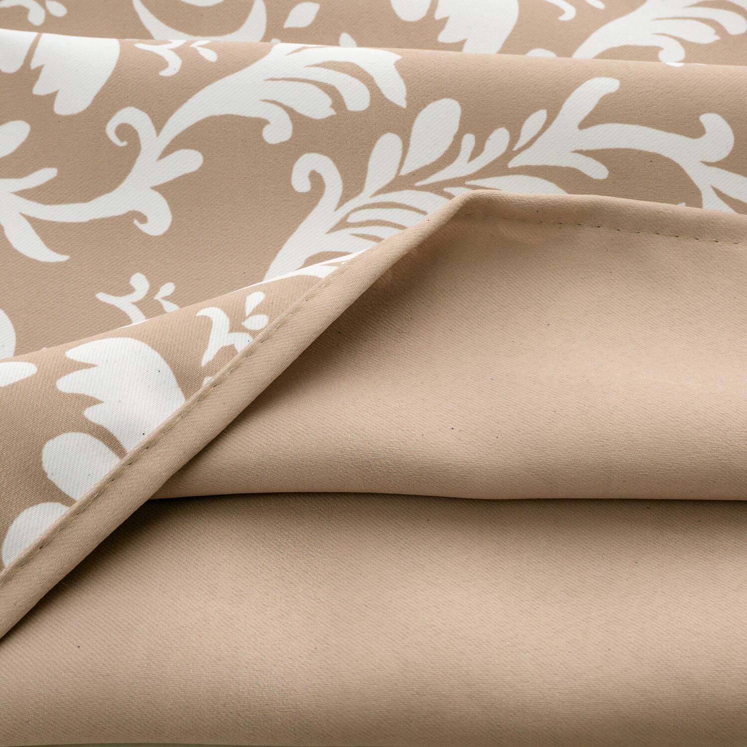 Back. Olivia Gray - Olivia Gray 100% Polyester 190 GSM Cressida Reversible Blackout Grommet Curtain Panel 54" x 84" Taupe - Taupe.