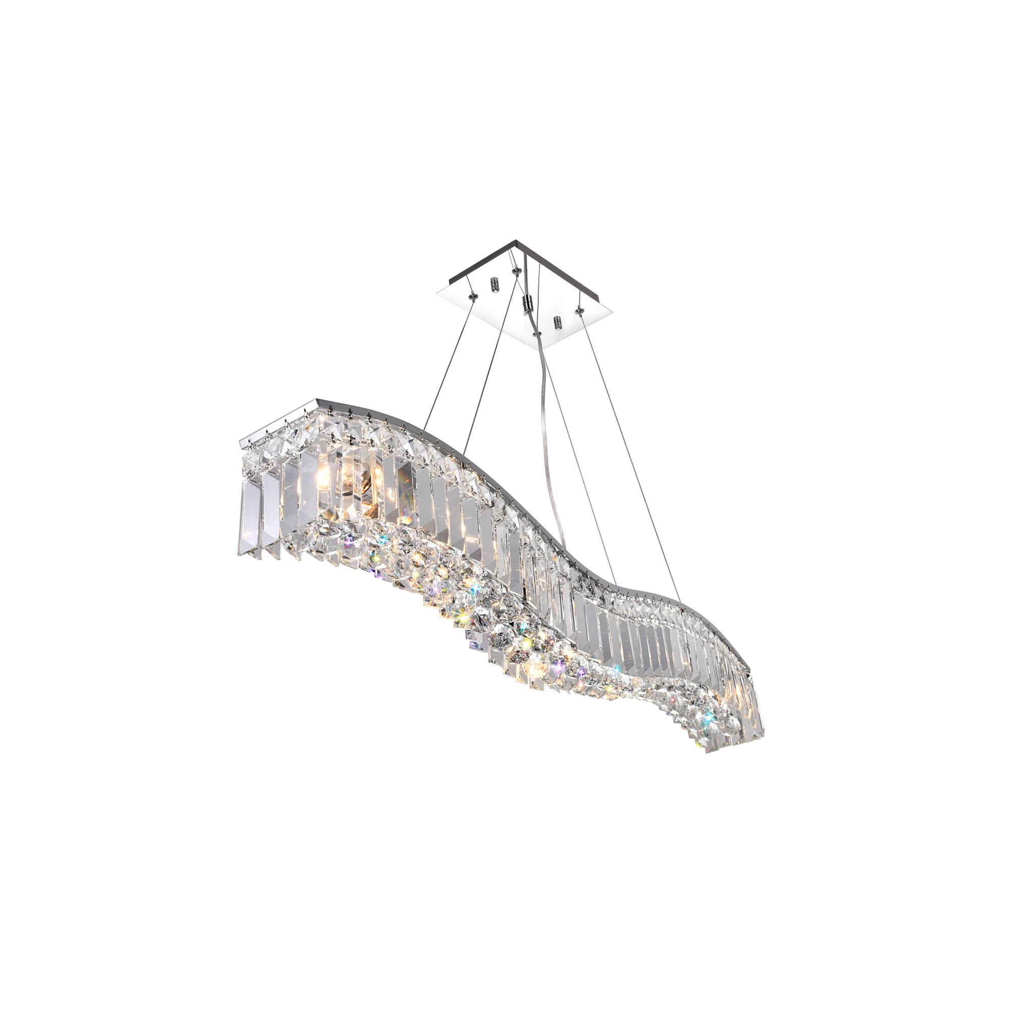 Left. CWI Lighting - Glamorous 7 Light Down Chandelier With Chrome Finish - Chrome.