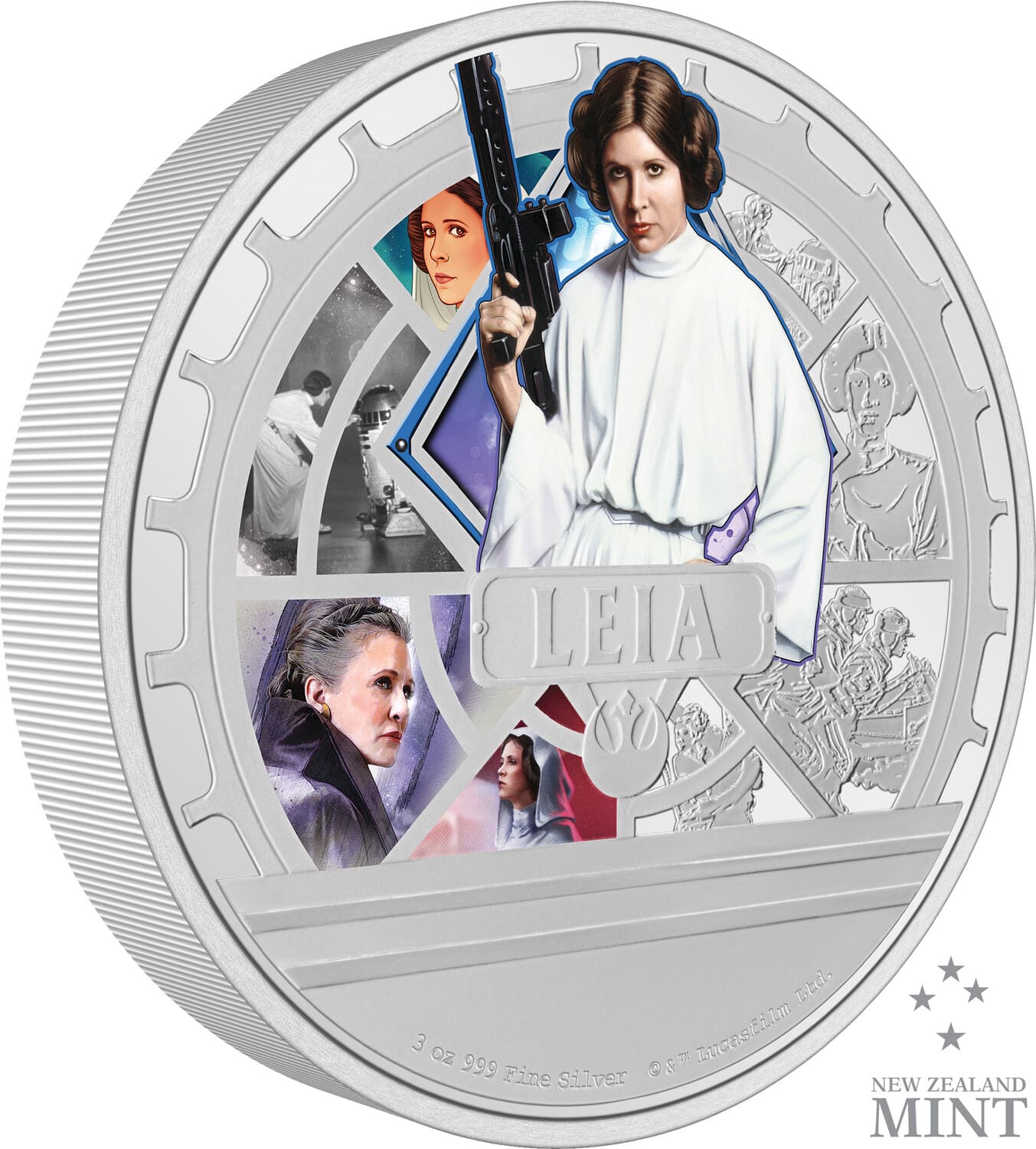 PopMarket - Star Wars™ Princess Leia™ 3oz Silver Coin - Collectibles - Multicolor