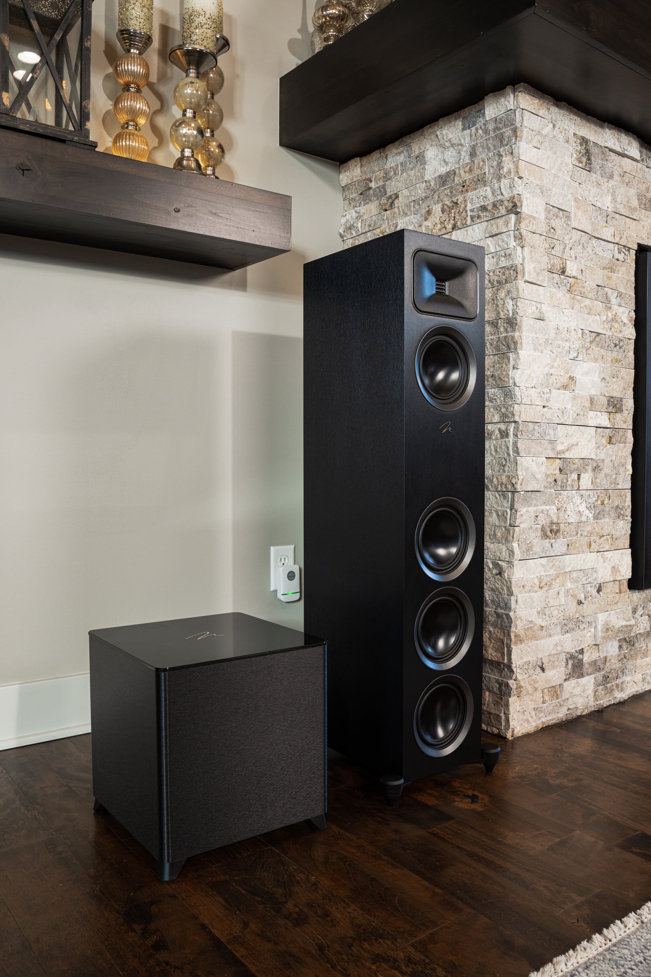 Alt View 14. MartinLogan - Dynamo Foundation 10, 10” Sealed, Powered Subwoofer, with Magnitude MT-400 Amplifier, DSP-Optimized, and Wireless Ready - Brushed Black.