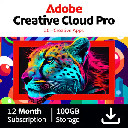 Adobe Creative Cloud Pro
20+ Creative Apps
12 Month Subscription
100GB Storage