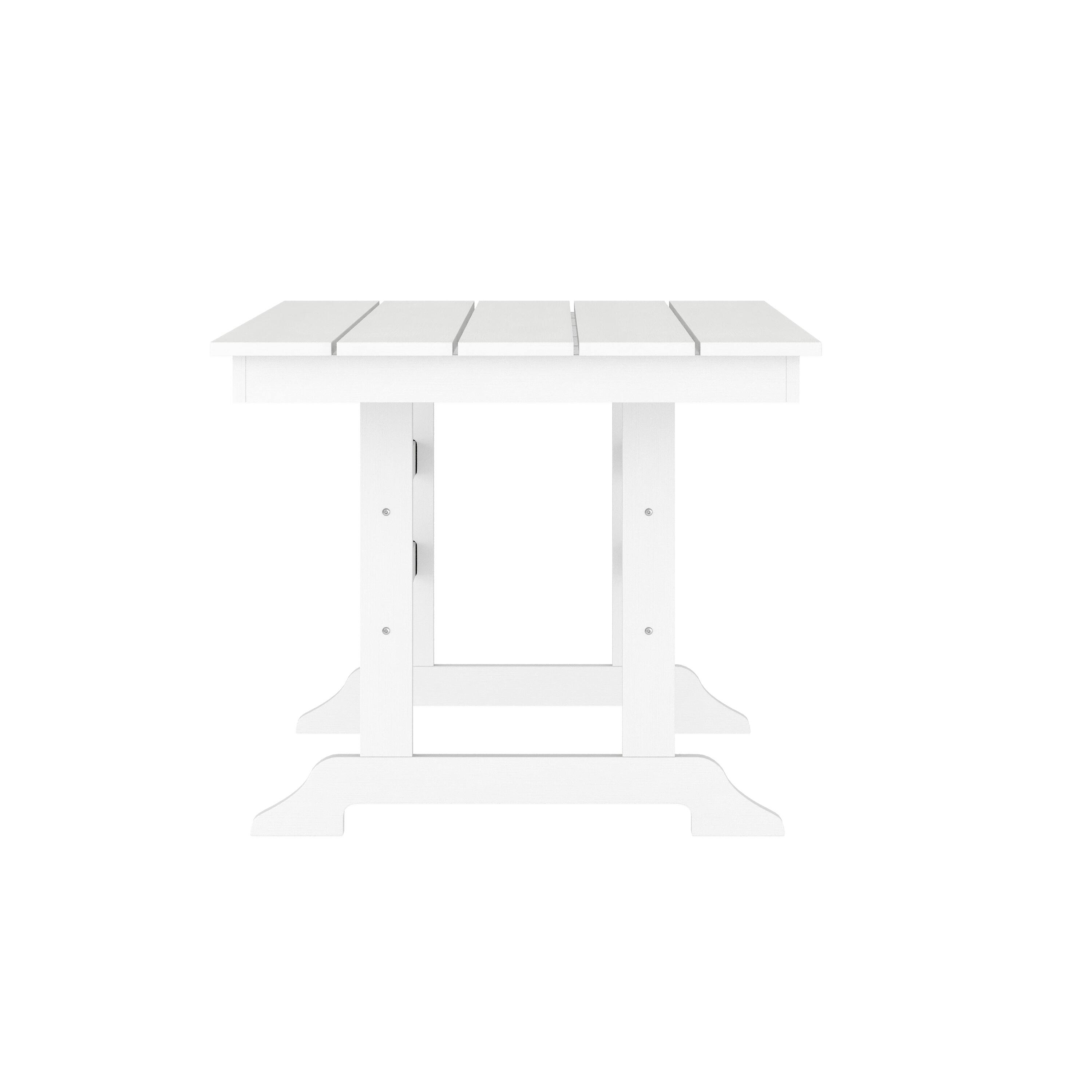 Left. Flash Furniture - Tolleson Commercial 7 Piece Adirondack Dining Set with 72" Rectangle Indoor/Outdoor Recycled HDPE Table and 6 Chairs wit - White.