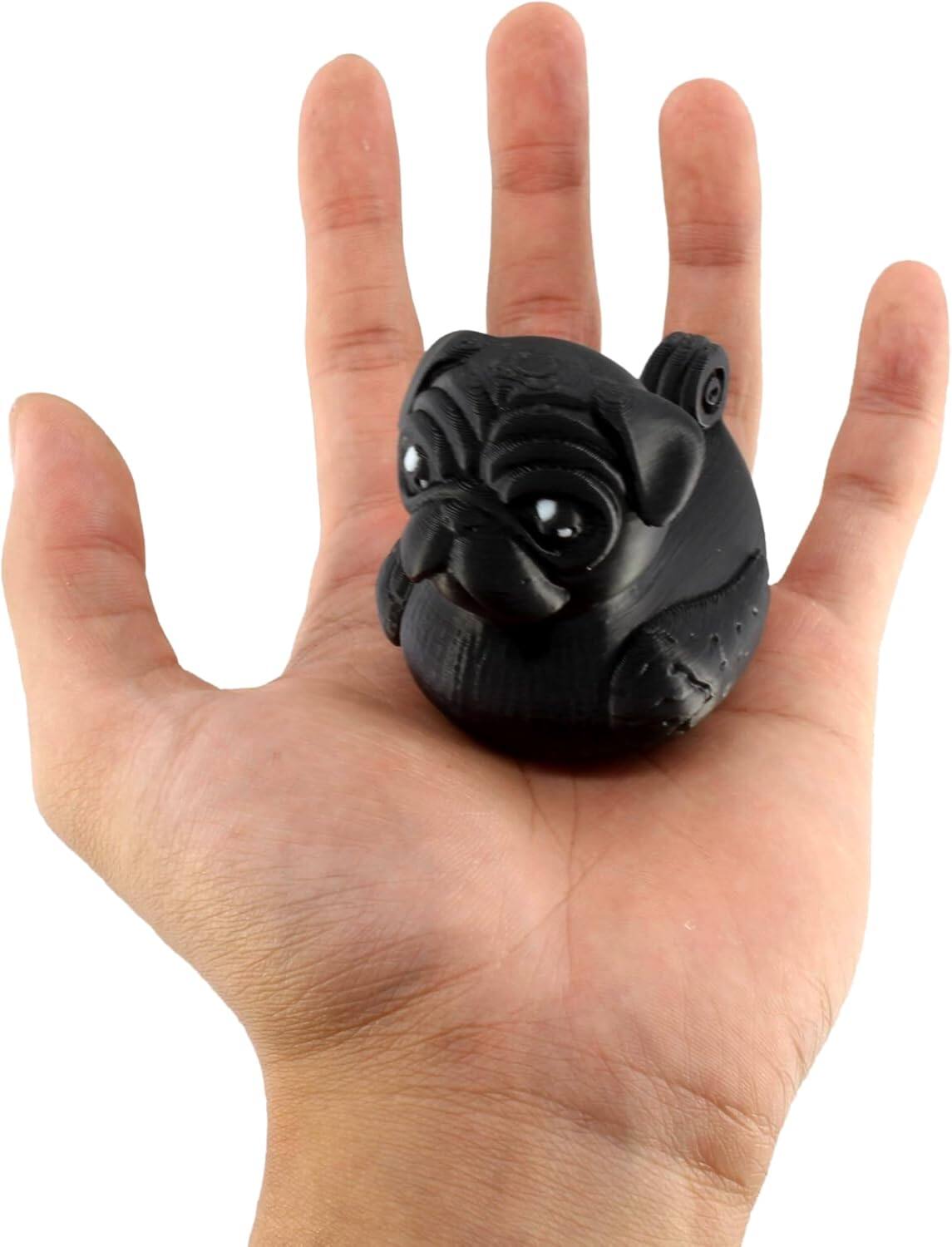 Back. JuzToys - Pug Duck Figurine, 4x4 Ducking, Fun Car Dashboard Accessory, Unique Pug Gifts, Ducks for Cars (Black) by PowerTRC - Black.