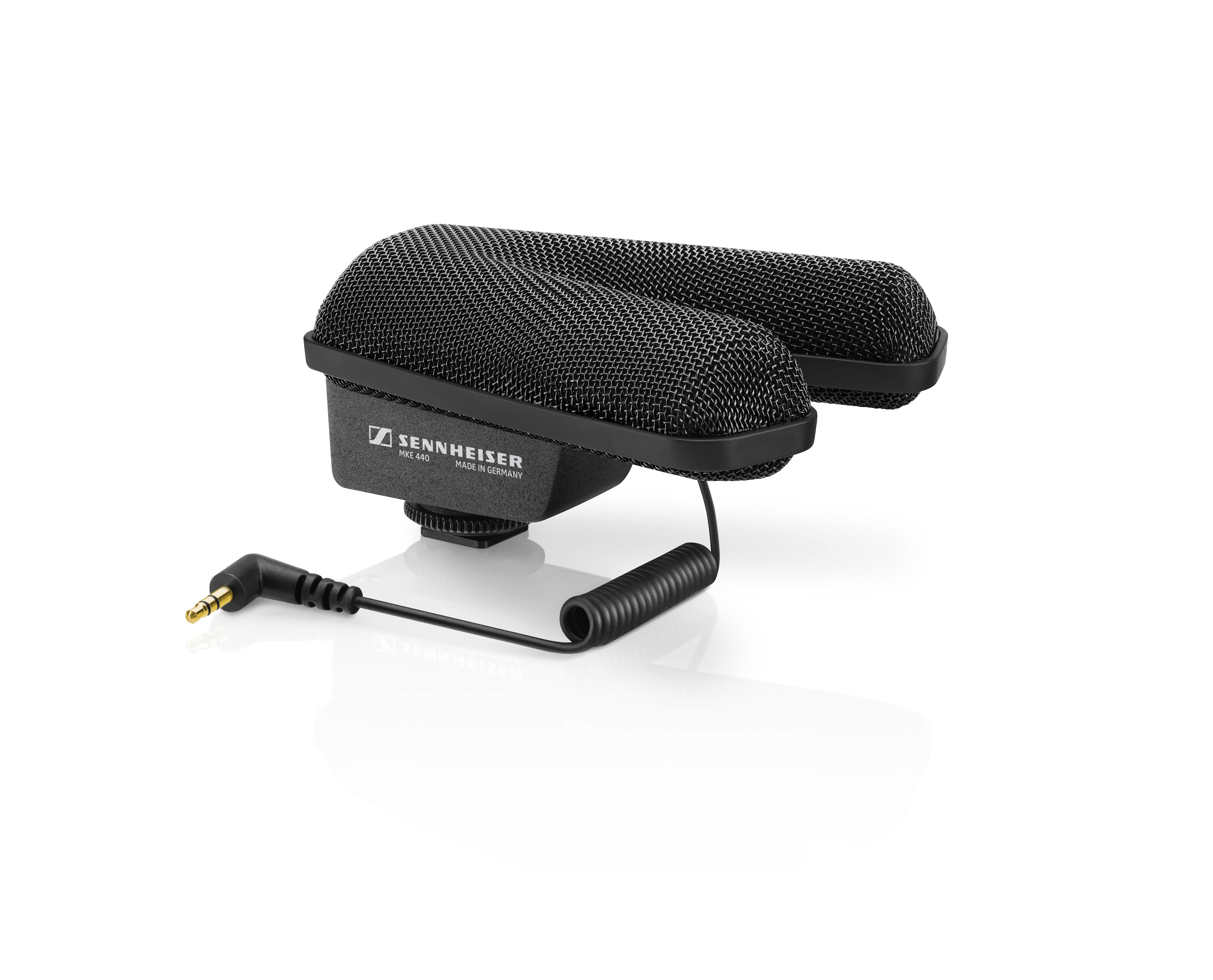 Sennheiser - MKE 440 Compact Stereo Shotgun Microphone with 3.5mm Connector for Cameras - Black - Front_Zoom