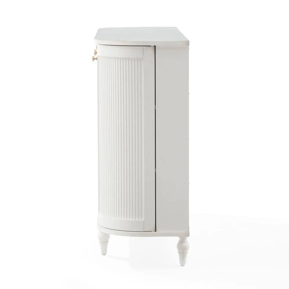 Left. Crosley Furniture - Monique Curved Sideboard - Distressed White.