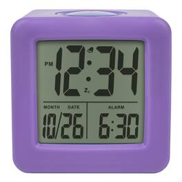 Equity - Digital Silicone Cube Alarm Clock with On-Demand Backlight - Purple