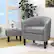 Alt View 13. Costway - Barrel Club Curved Back Chair with Ottoman Set and Removable Seat Cushion - Gray.