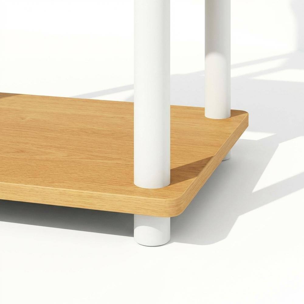 Alt View 2. FurniFact - Wooden Bookcase with Open Shelving for Modern Storage and Display - Beech/White.