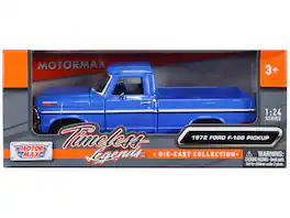 1972 Ford F-100 Pickup Truck Blue "Timeless Legends" Series 1/24 Diecast Model Car by Motormax