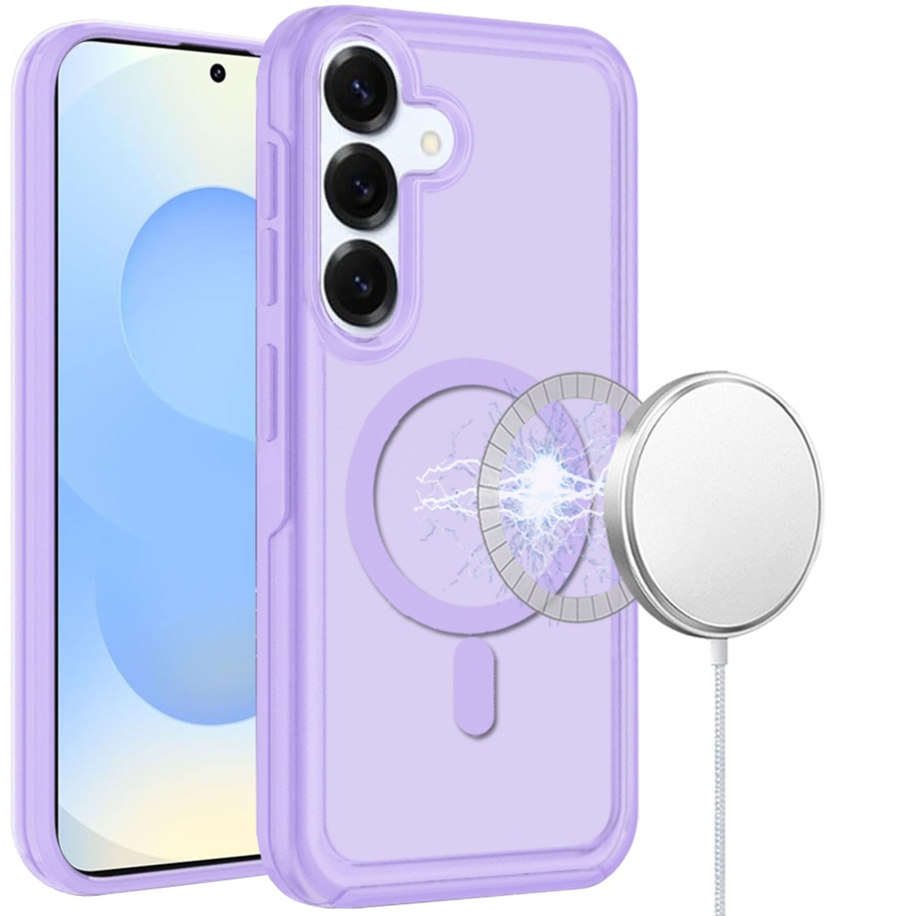Kitcheniva - Magnetic Circle Sleek Hybrid Cover Plus Tempered Glass For Samsung S25 Plus/S24 Plus - Purple price history on PriceWatchPro