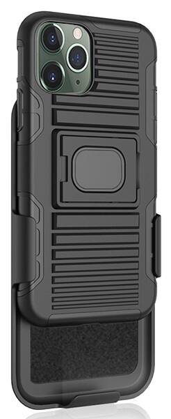 Alt View 9. Nakedcellphone - Combo for iPhone 11 Pro - Ring Grip/Stand Case and Belt Clip Holster - Black.