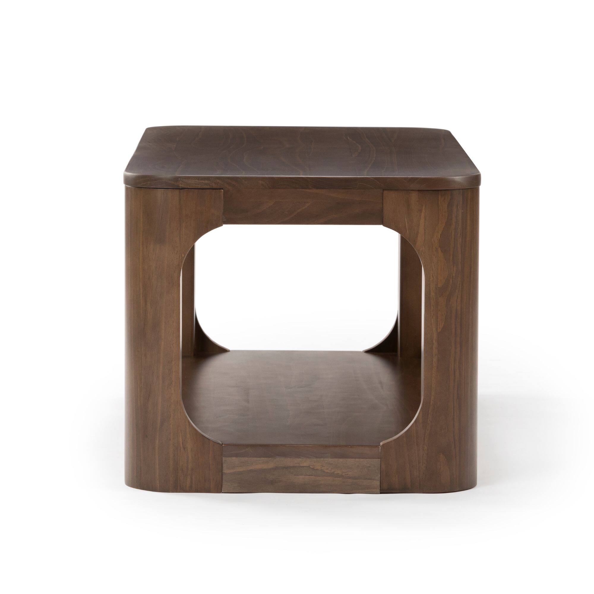 Alt View 4. Plank+Beam - Forma Rectangular Coffee Table with Shelf (40in x 20in / 1020mm x 510mm), Walnut - Walnut.