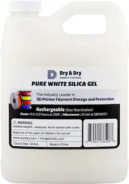 Dry & Dry - Rechargeable Silica Gel Desiccant Beads (1.8 lbs, 3-5 mm) - 3D Printer Filament Storage & Protection - White
