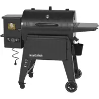 Pit Boss - Navigator Wood Pellet Grill with Grill Cover - Black - Angle_Zoom