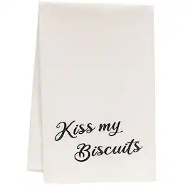 BreeBe - *Kiss My Biscuits Dish Towel - White, Black