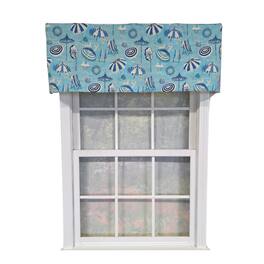 RLF Home - 100% Cotton Beach Day Toilored Fully lined Windows Rod Pocket Valance 51" x 16" - Blue