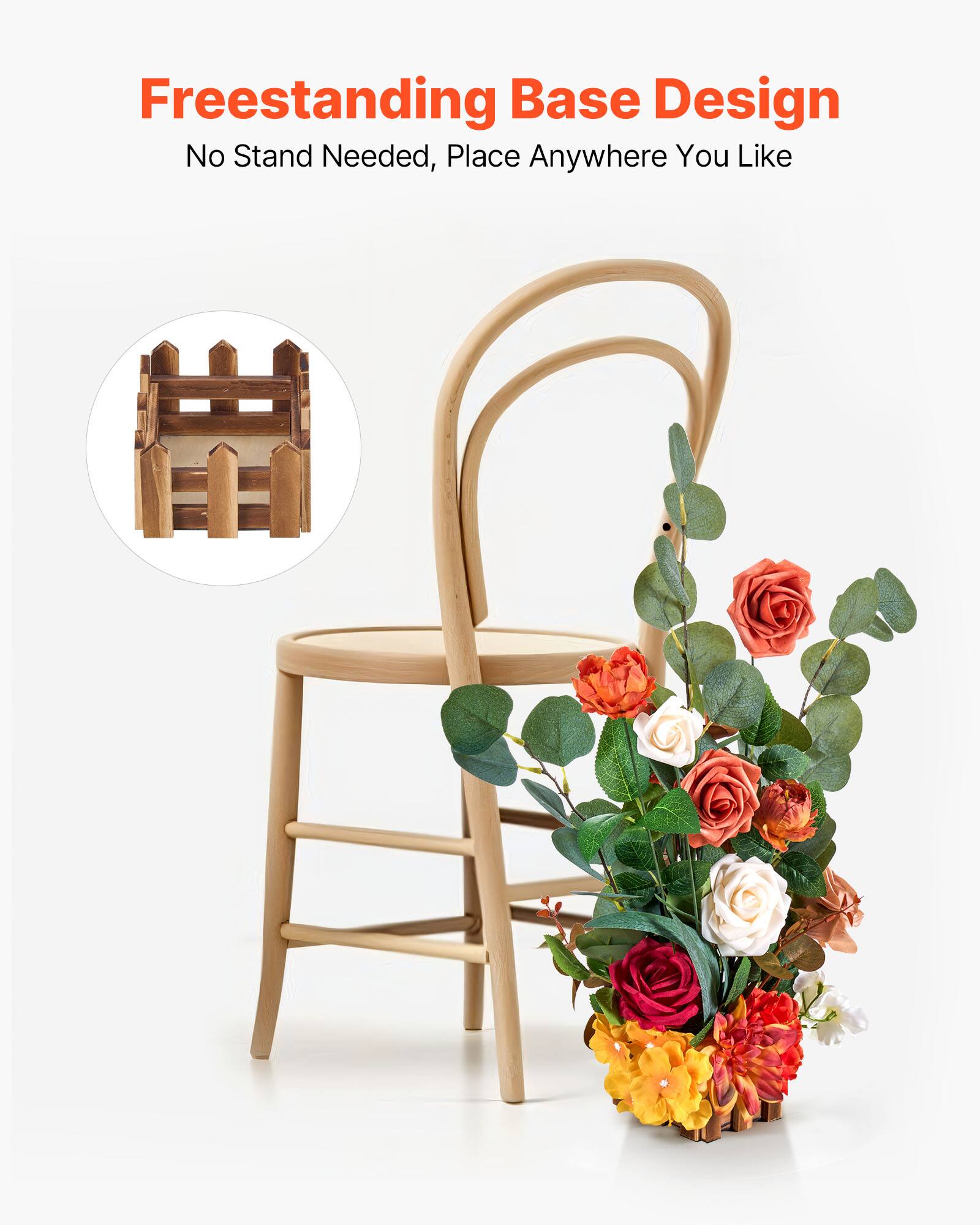 Freestanding Base Design  
No Stand Needed, Place Anywhere You Like