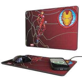 Keyscaper - Marvel MechLine 15-Watt Wireless Charger and Mouse Pad - Iron Man