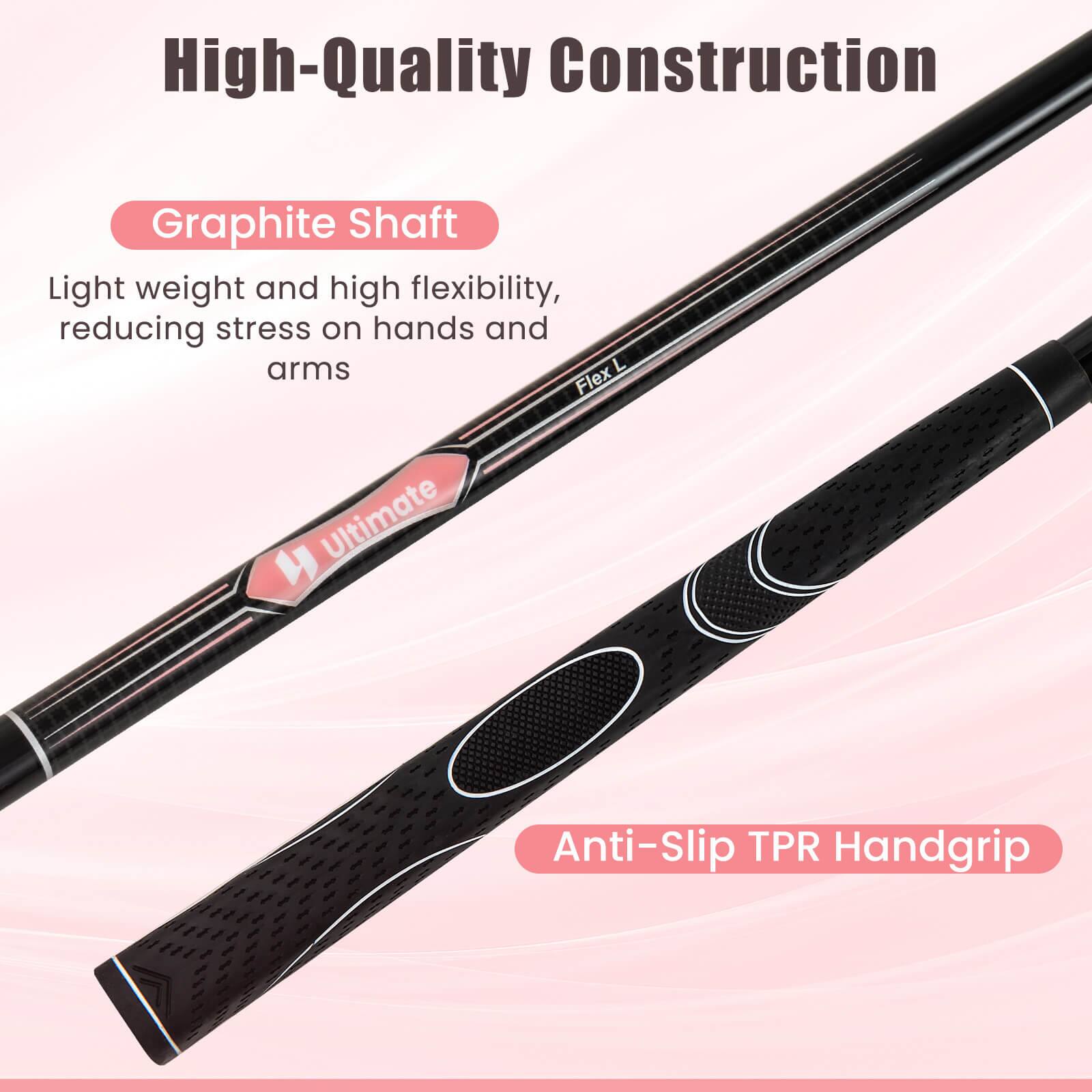 High-Quality Construction

Graphite Shaft
Light weight and high flexibility, reducing stress on hands and arms

Anti-Slip TPR Handgrip
