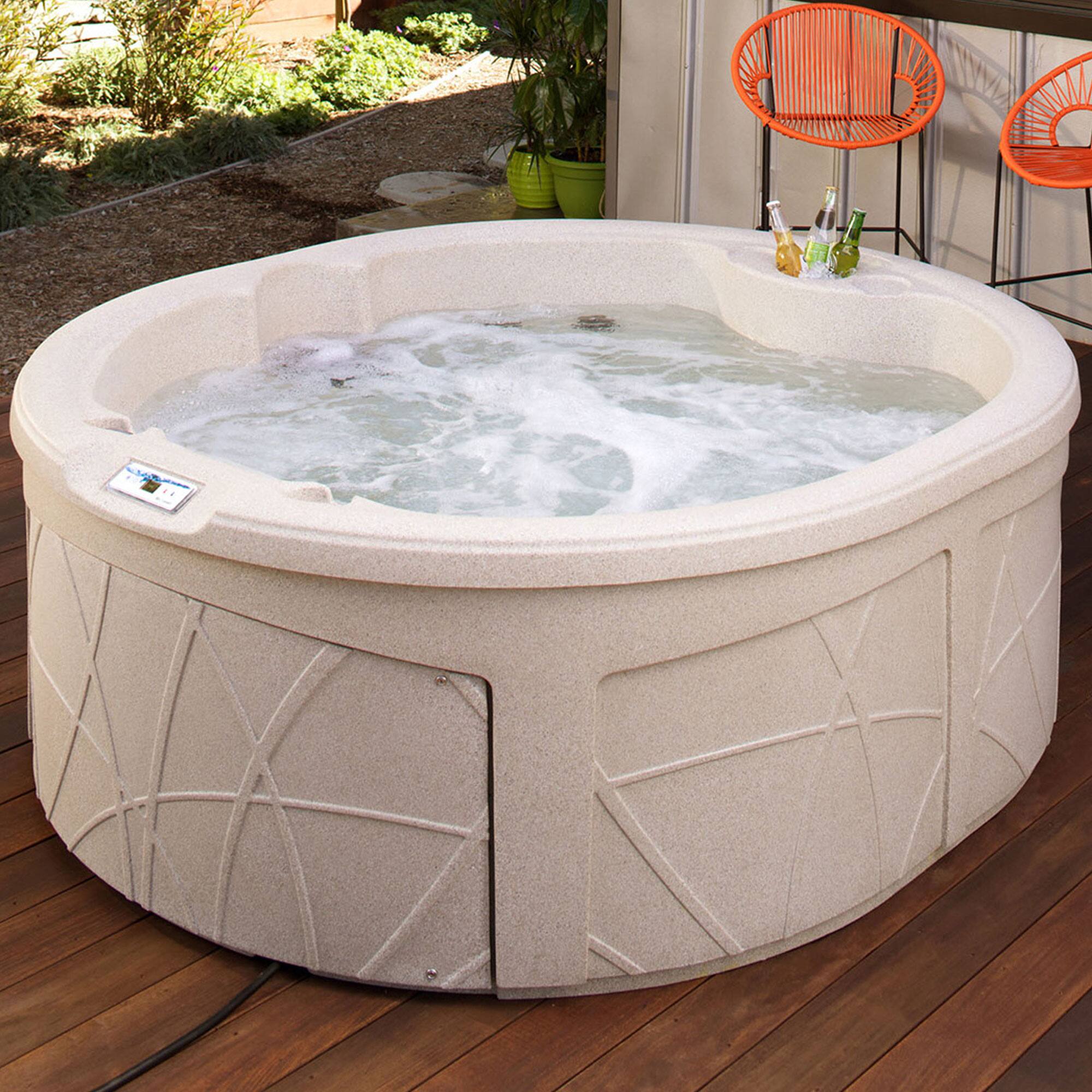 Alt View 4. Lifesmart - LifeSmart Key Largo Hot Tub Spa with 110 Volt Plug and Play and LED Light, Sand - Sand.
