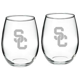 Jardine - USC Trojans 2-Piece 21oz. Stemless Wine Glass Set - Multicolor