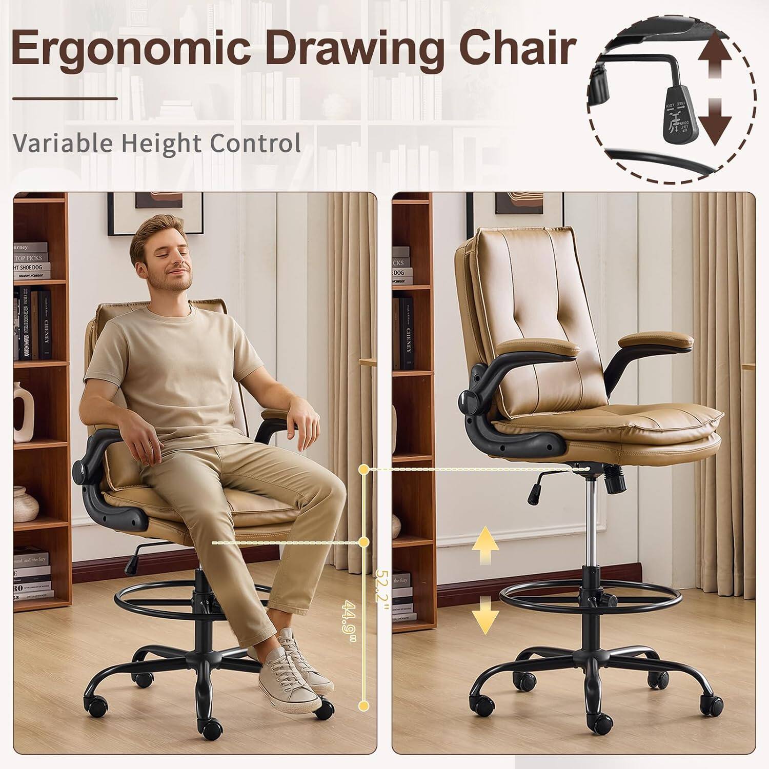 Ergonomic Drawing Chair  
Variable Height Control  
PICAS 5 SHOE DOG  
CKS DOG  
RO 5  
44.9"  
52.2