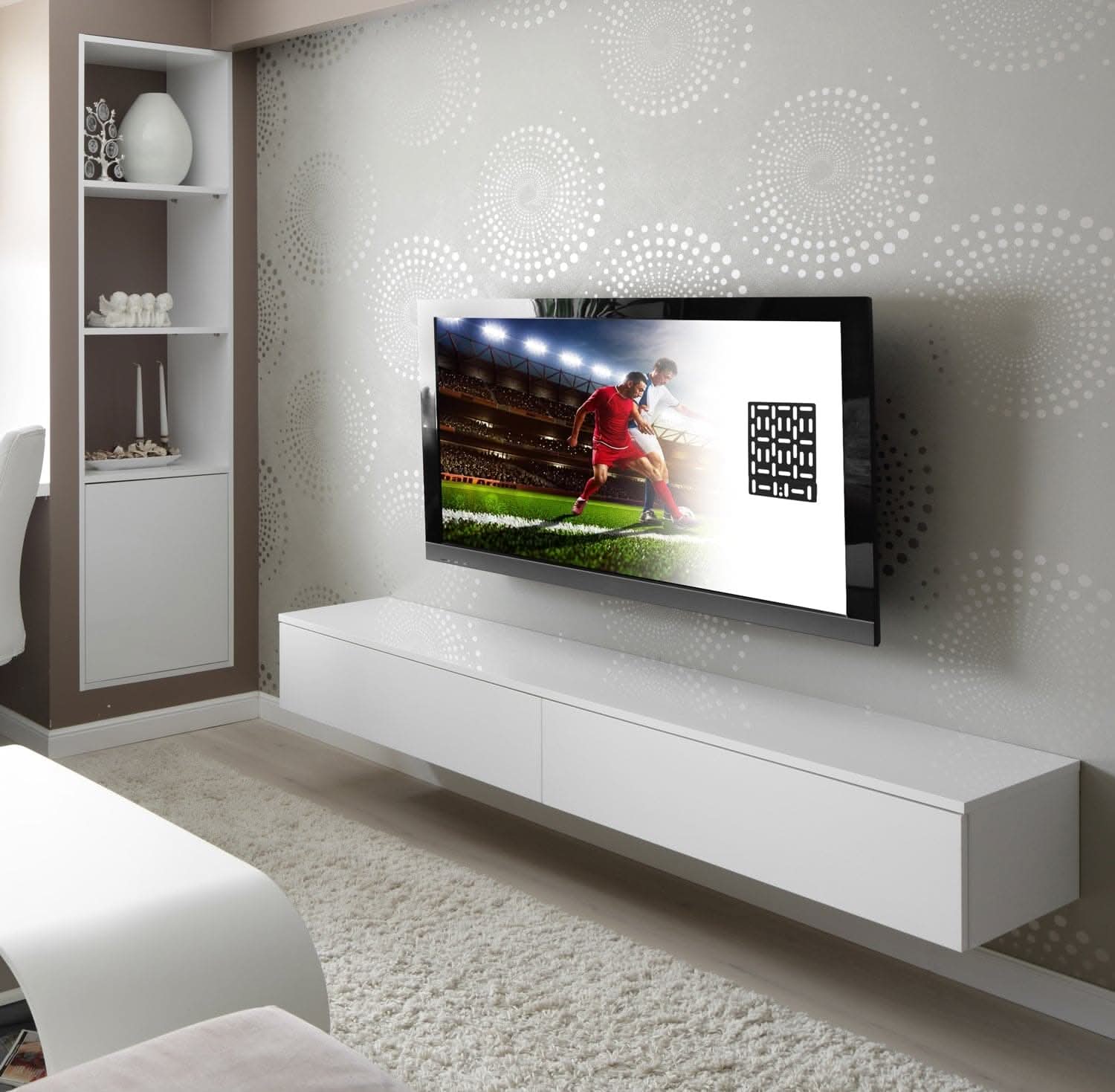 Back. Mount-It! - Streaming Device TV Mount for Secure Placement of Roku, Fire TV, Apple TV, and Other Media Players - Black.