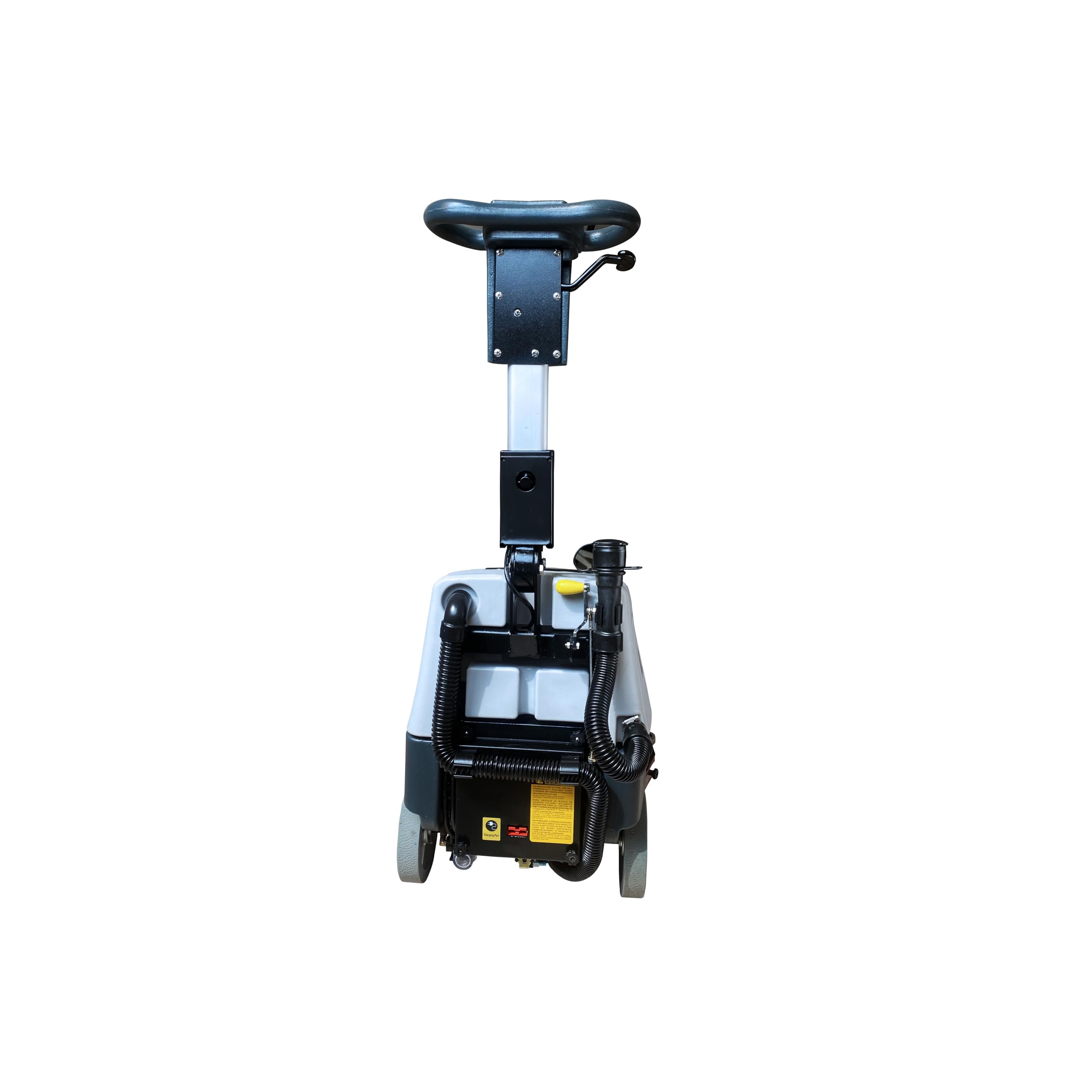 Alt View 1. Dapper Supply - Battery Powered Scrubber Machine 16 Inch Brush 21.5 Inch Squeegee 6.5 Gallon Tank 200 RPM 3 Pads - Grey.