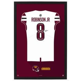 Sporticulture - Brian Robinson Jr. Washington Commanders Away Jersey Framed Art Print - White