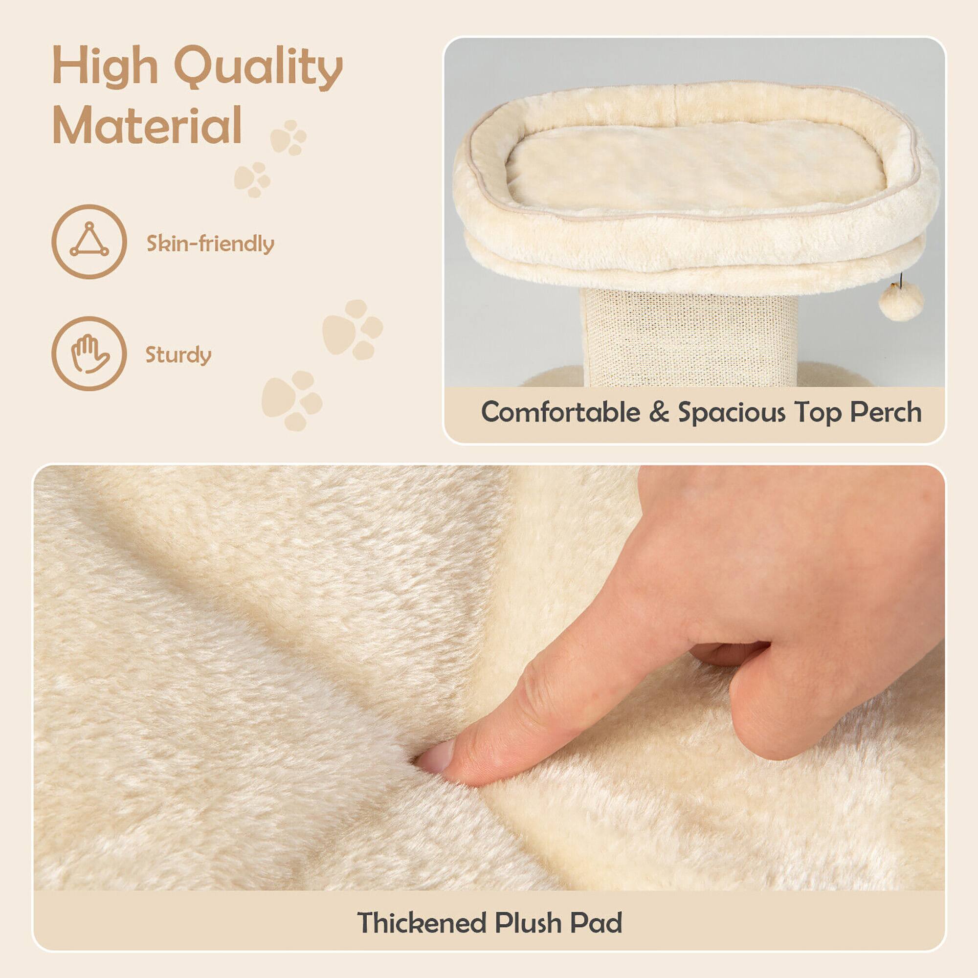 High Quality Material  
- Skin-friendly  
- Sturdy  

Comfortable & Spacious Top Perch  

Thickened Plush Pad