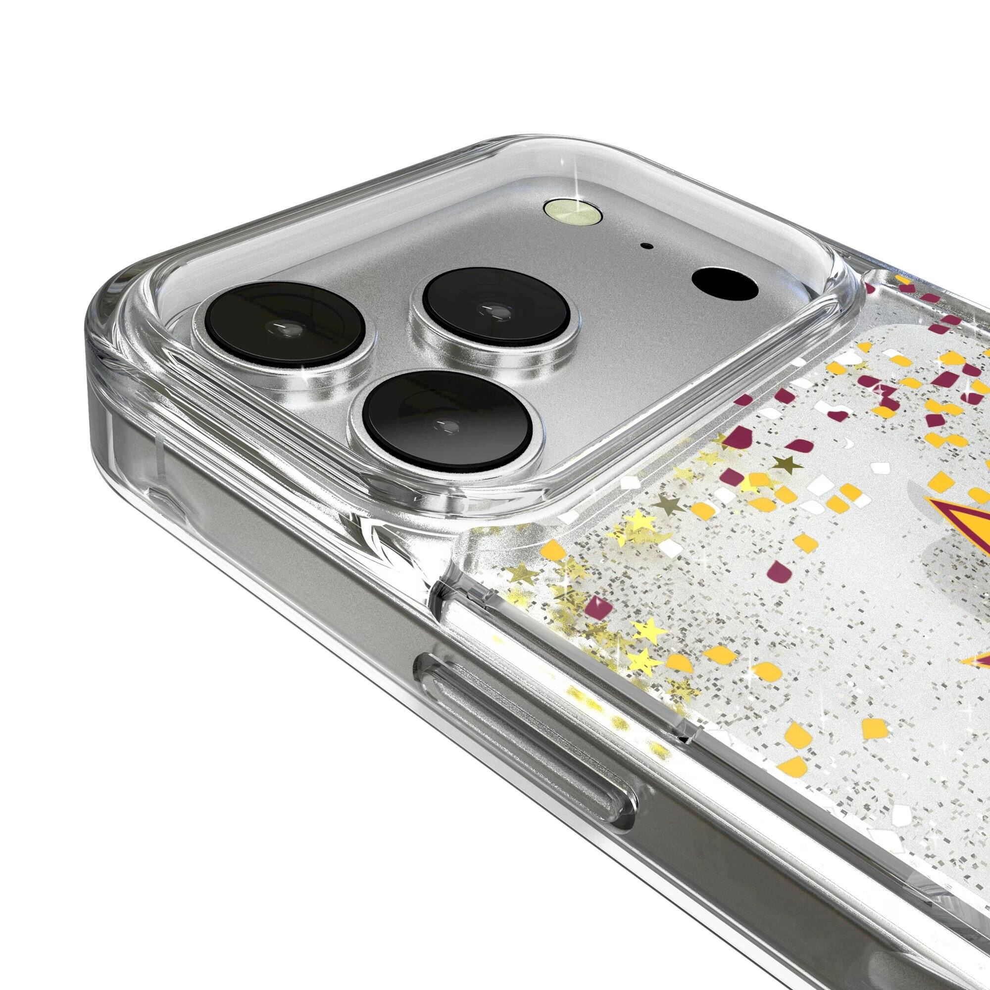 Alt View 2. Keyscaper - Arizona State Sun Devils iPhone Glitter Confetti Design Case - 15 Pro Max - Multicolor.