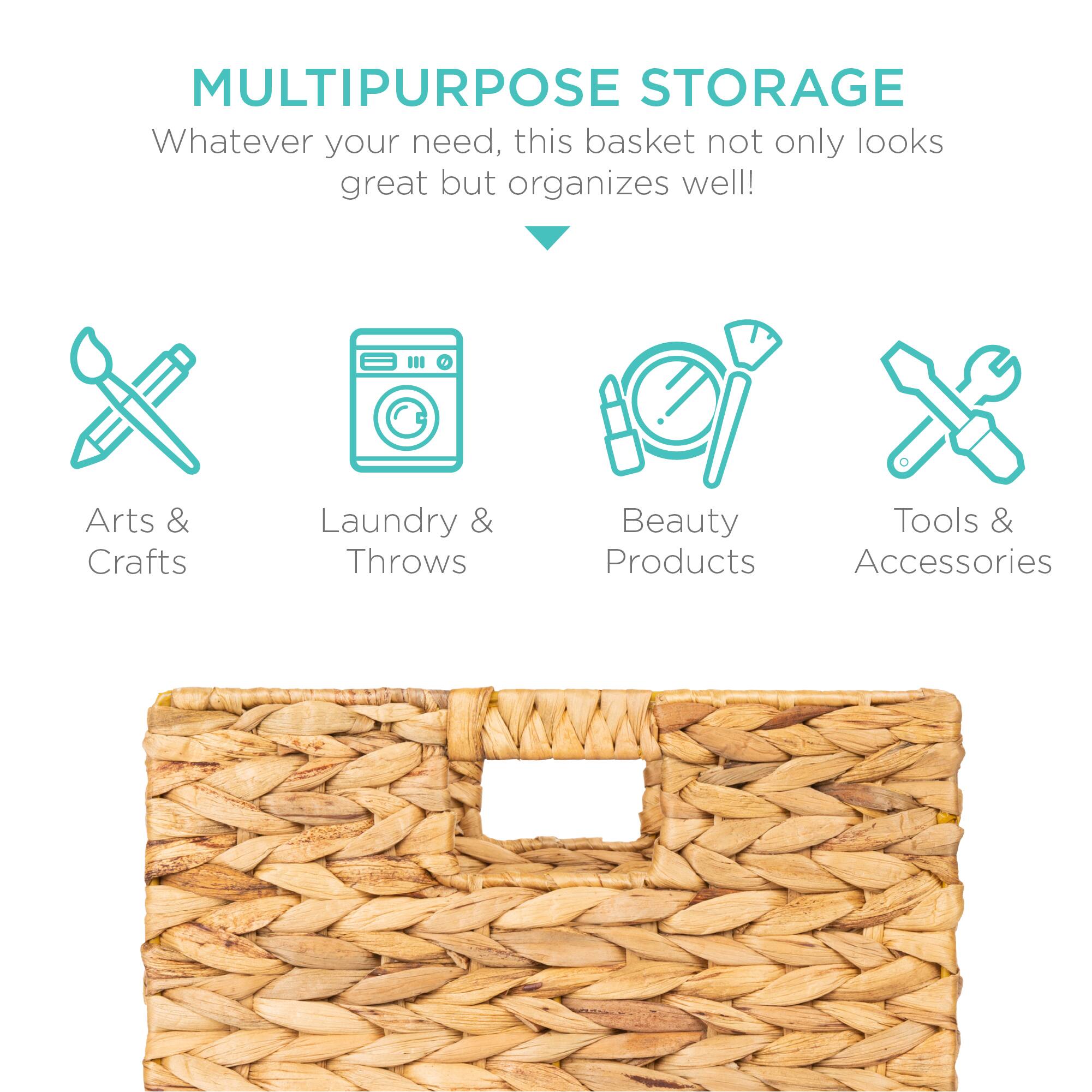 MULTIPURPOSE STORAGE  
Whatever your need, this basket not only looks great but organizes well!  

- Arts & Crafts  
- Laundry & Throws  
- Beauty Products  
- Tools & Accessories