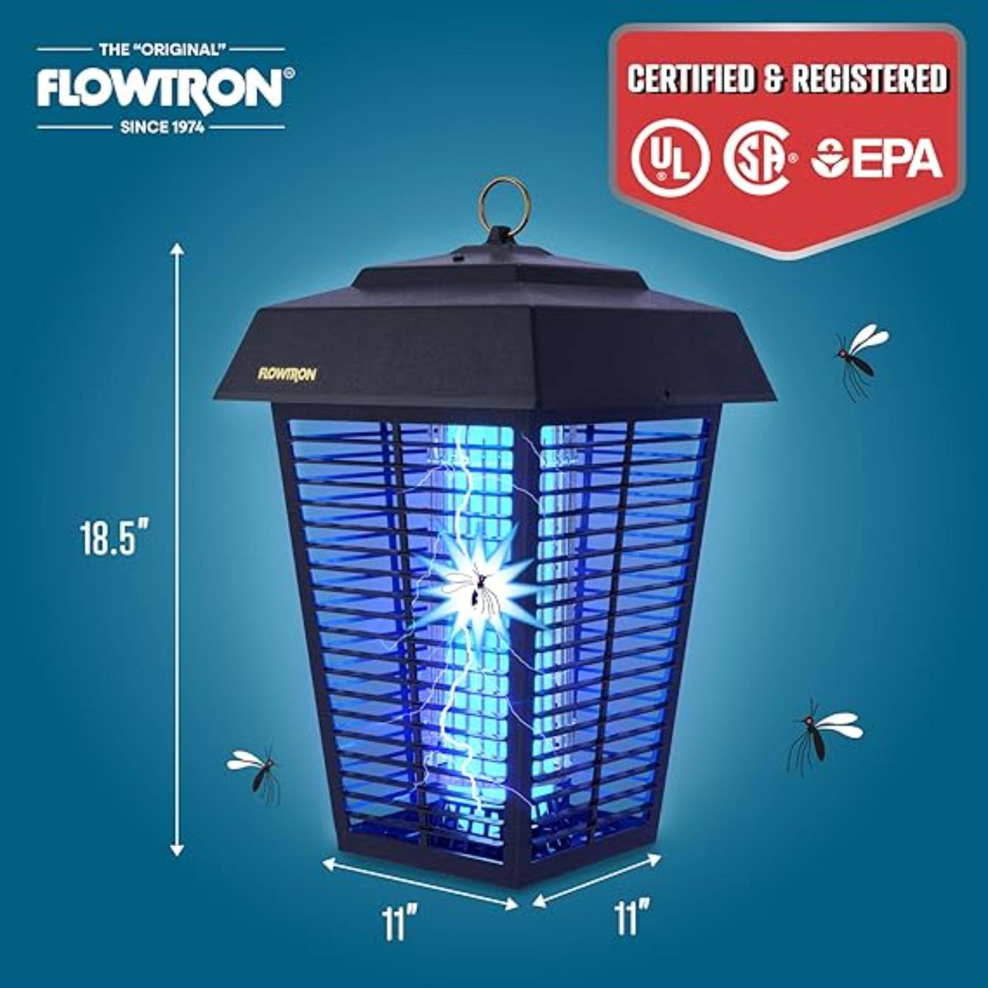 THE "ORIGINAL" FLOWTRON SINCE 1974
CERTIFIED & REGISTERED UL SA EPA
ROWTRON
18.5"
11"
11"