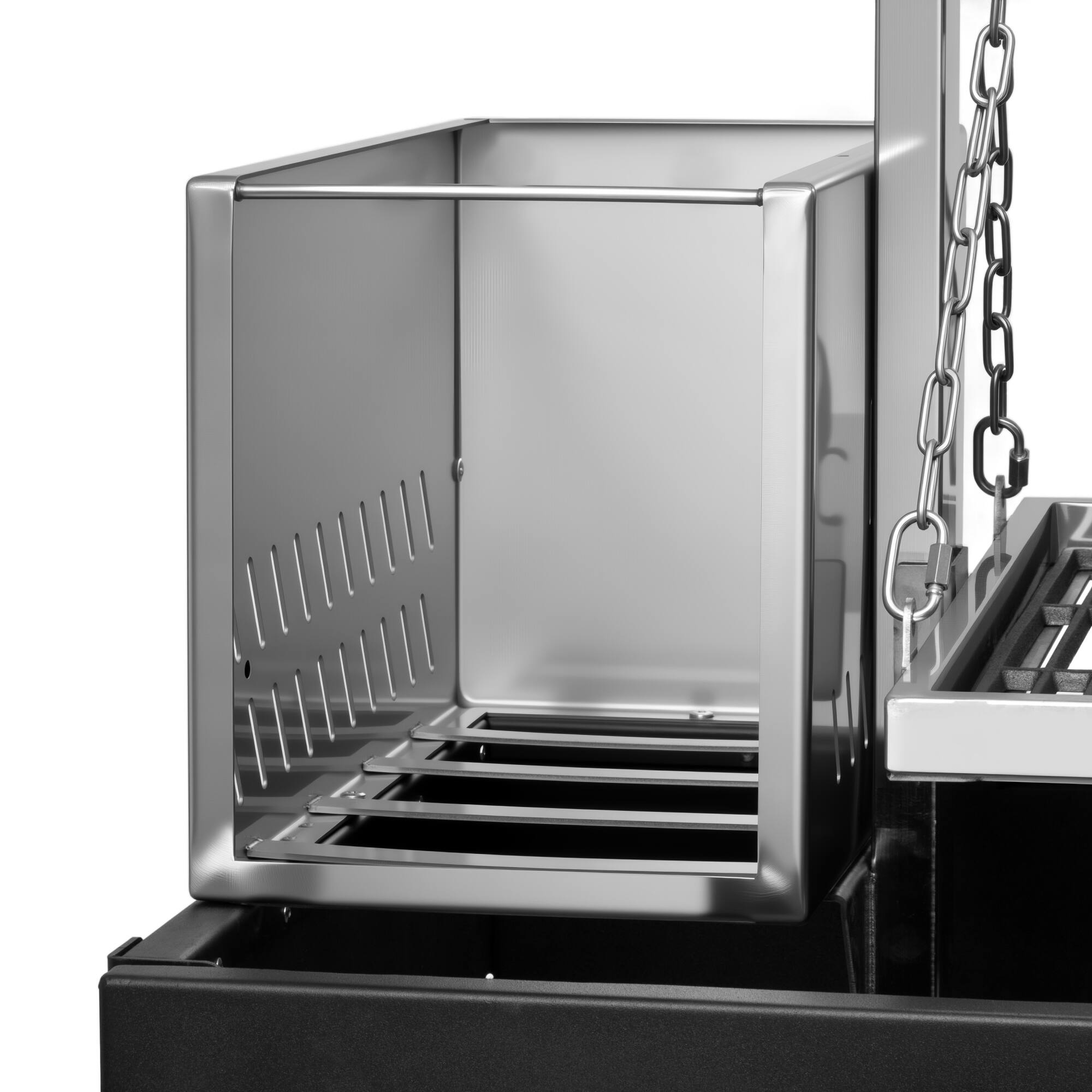 Alt View 7. Koolmore - 72 in. Argentine Santa Maria Charcoal and Wood Grill, Adjustable Outdoor BBQ, in Black (KM-OG-AW-72) - Black.