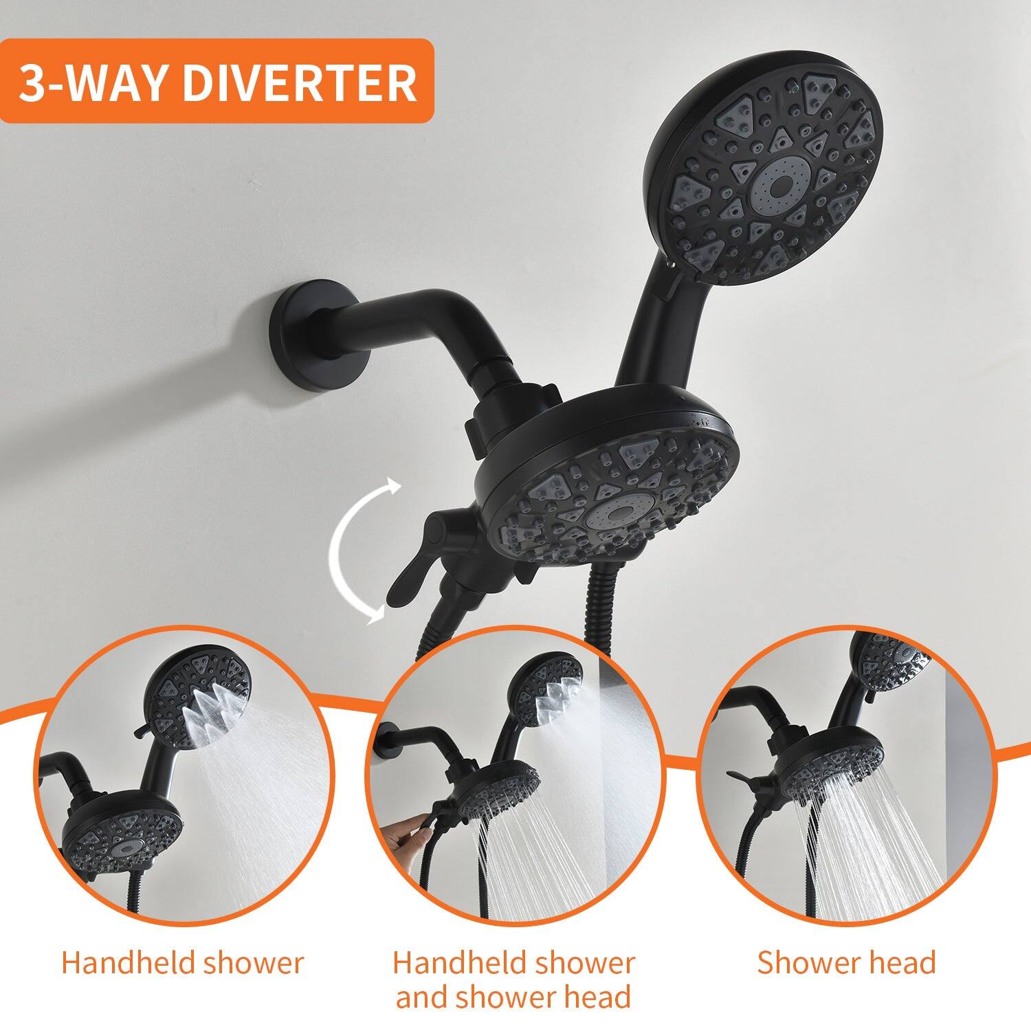 3-WAY DIVERter

Handheld shower

Handheld shower and shower head

Shower head