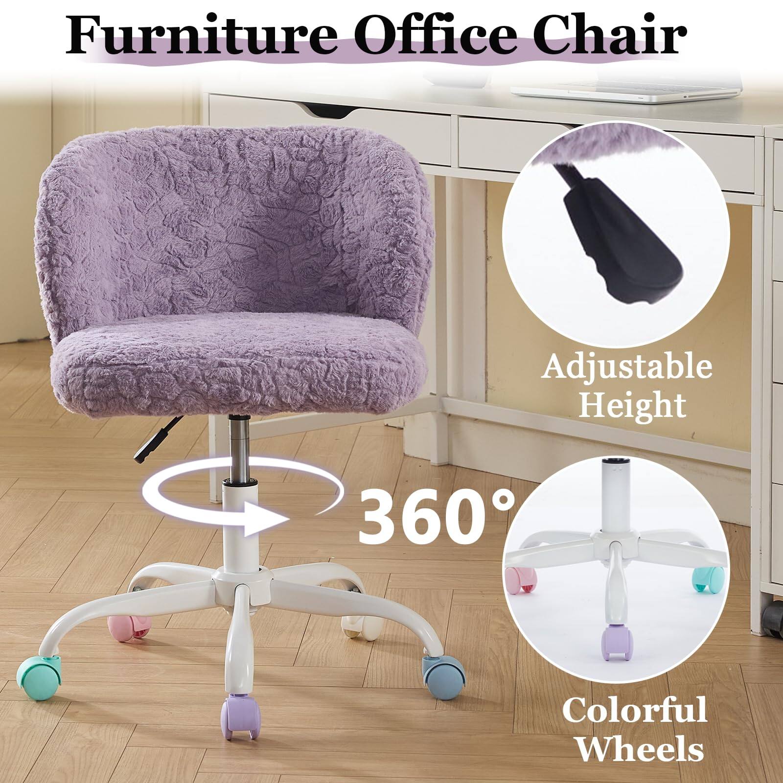 Furniture Office Chair

Adjustable Height

360°

Colorful Wheels