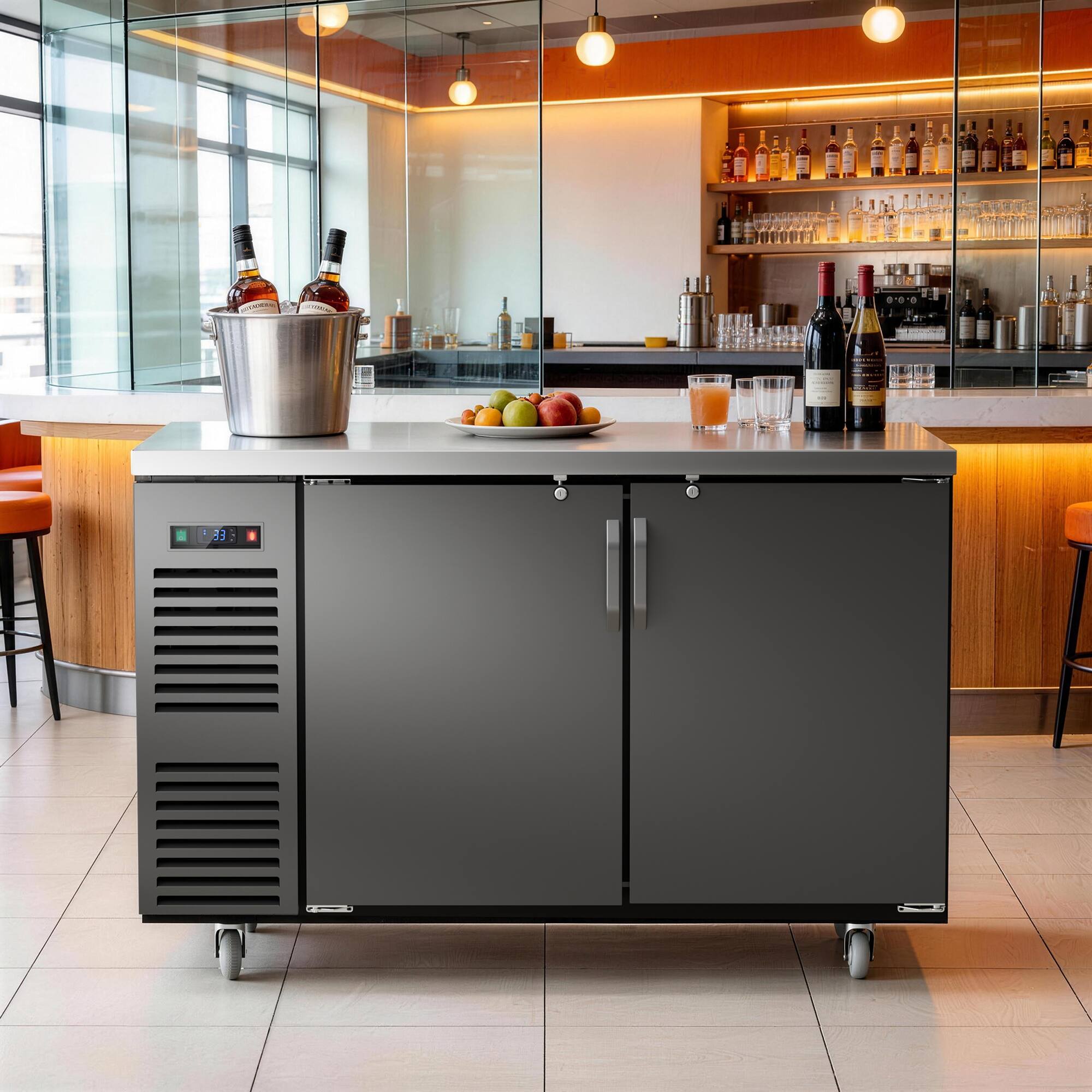 Coolski 60 in. W 20.5 cu. ft. Commercial Solid Door Under Back Bar