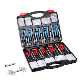 VEVOR - Helicoil Thread Repair Kit, 338-Piece SAE and Metric Rethreading Tool Kit, M5, M6, M8, M10, M12, 1/4", 5/16", 3/8" - Red, Blue & Black