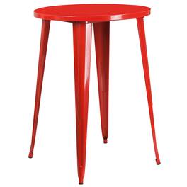 Flash Furniture - Philip Commercial Grade 30" Round Metal Indoor-Outdoor Bar Height Table - Red
