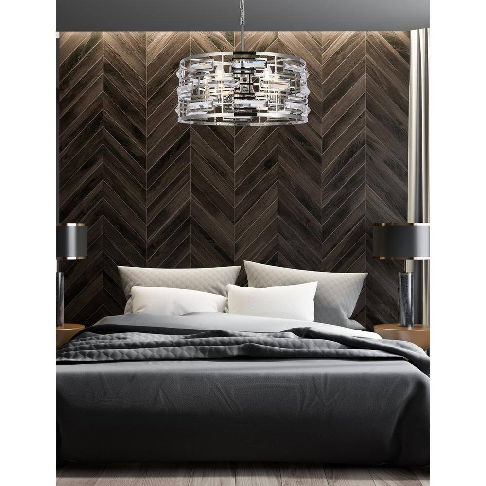 Alt View 1. Elegant Lighting - Kennedy 18.5 inch pendant in chrome - Chrome.