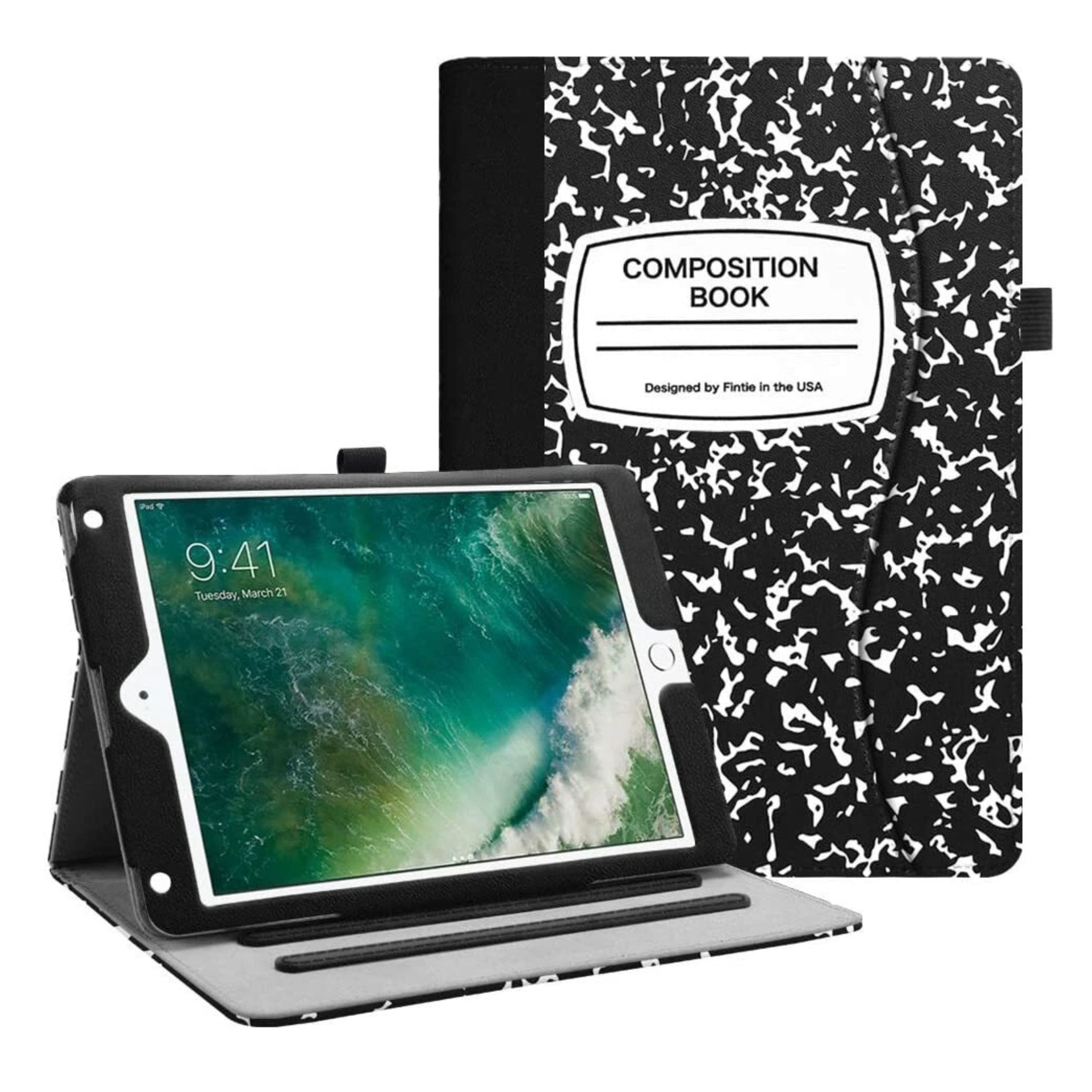 Kitcheniva - Leather Folio Cover Case For iPad 5th/iPad 6th/iPad Air 1st/iPad Air 2 - Black White price history on PriceWatchPro