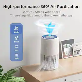 Luckbyte - H13 Hepa Air Purifier For Bedroom Pets And Allergies - White