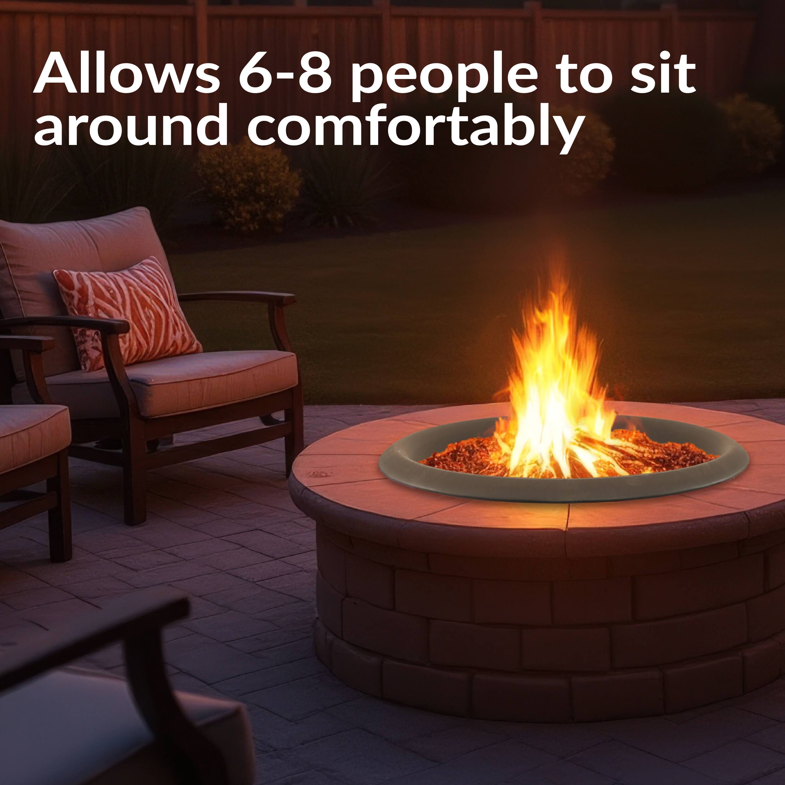 Allows 6-8 people to sit around comfortably