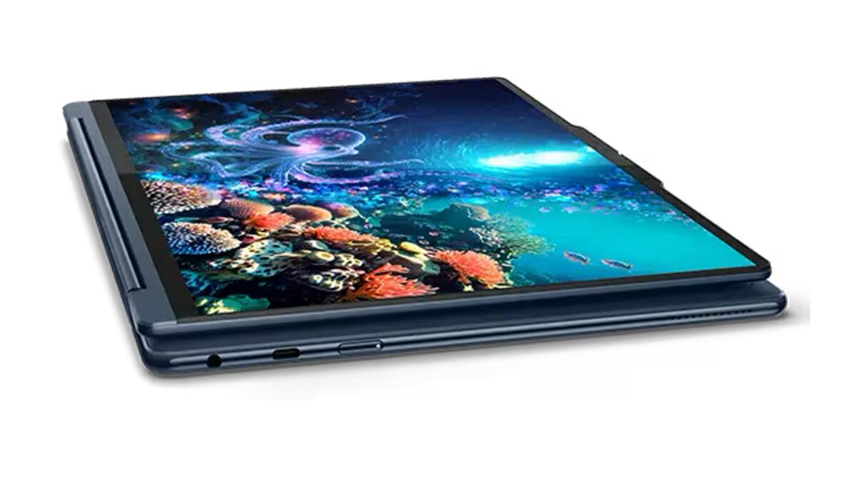 Alt View 3. Lenovo - Lenovo Yoga 2-in-1 Laptop 14.0 2.8K Display (Intel Ultra 7-258V, 32GB LPDDR5X, 1TB M.2  PCIe SSD, Win 11 Pro) - Cosmic Blue.