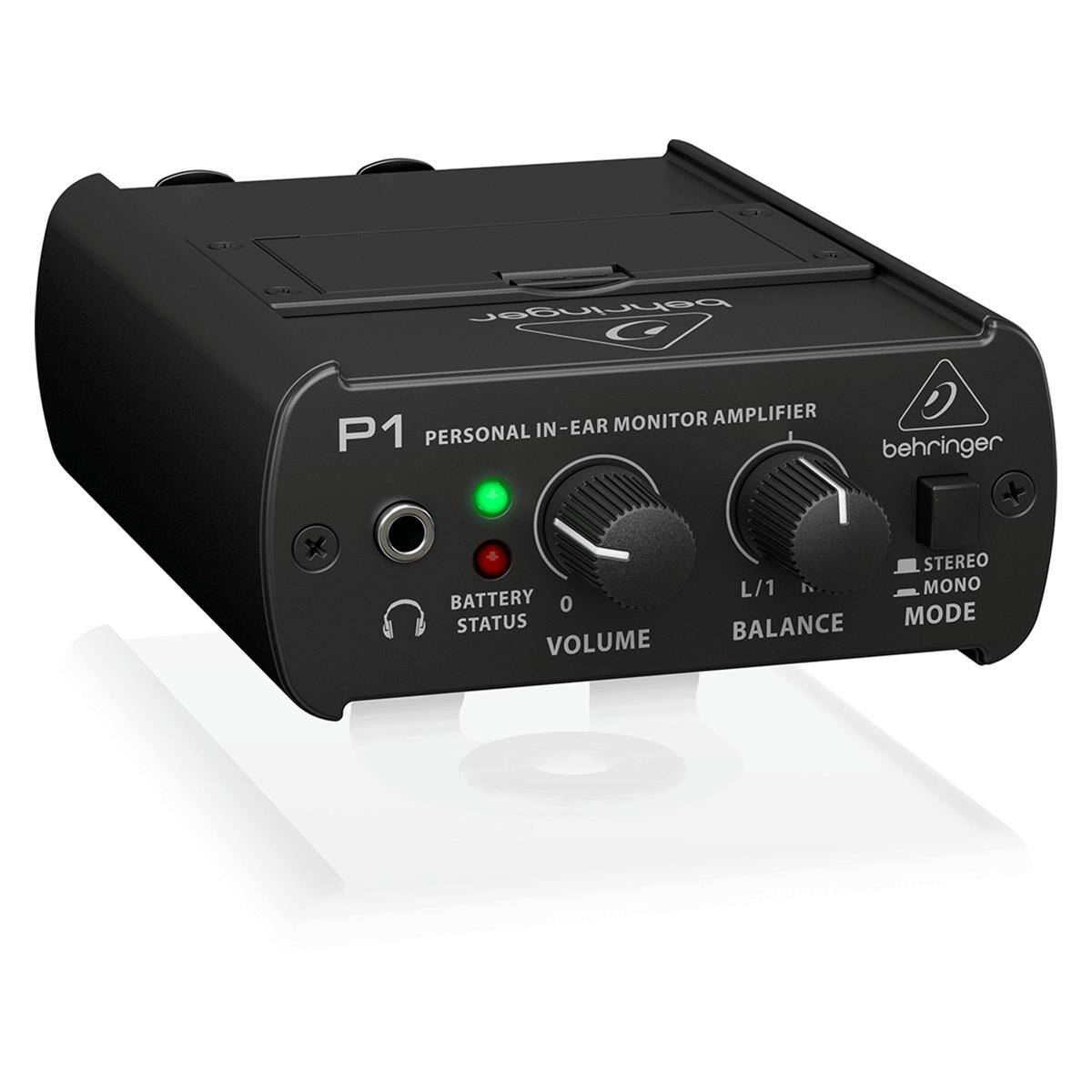 Behringer P1 Personal In-Ear Monitor Amplifier

- Battery Status
- Volume
- Balance (L/1 R)
- Mode (Stereo/Mono)