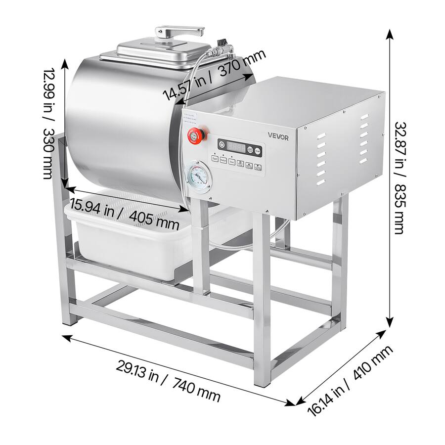 Computerized Marinating Machine VEVOR Commercial Meat Tumbler Marinator, 40L Vacuum Tumbler Marinating ...