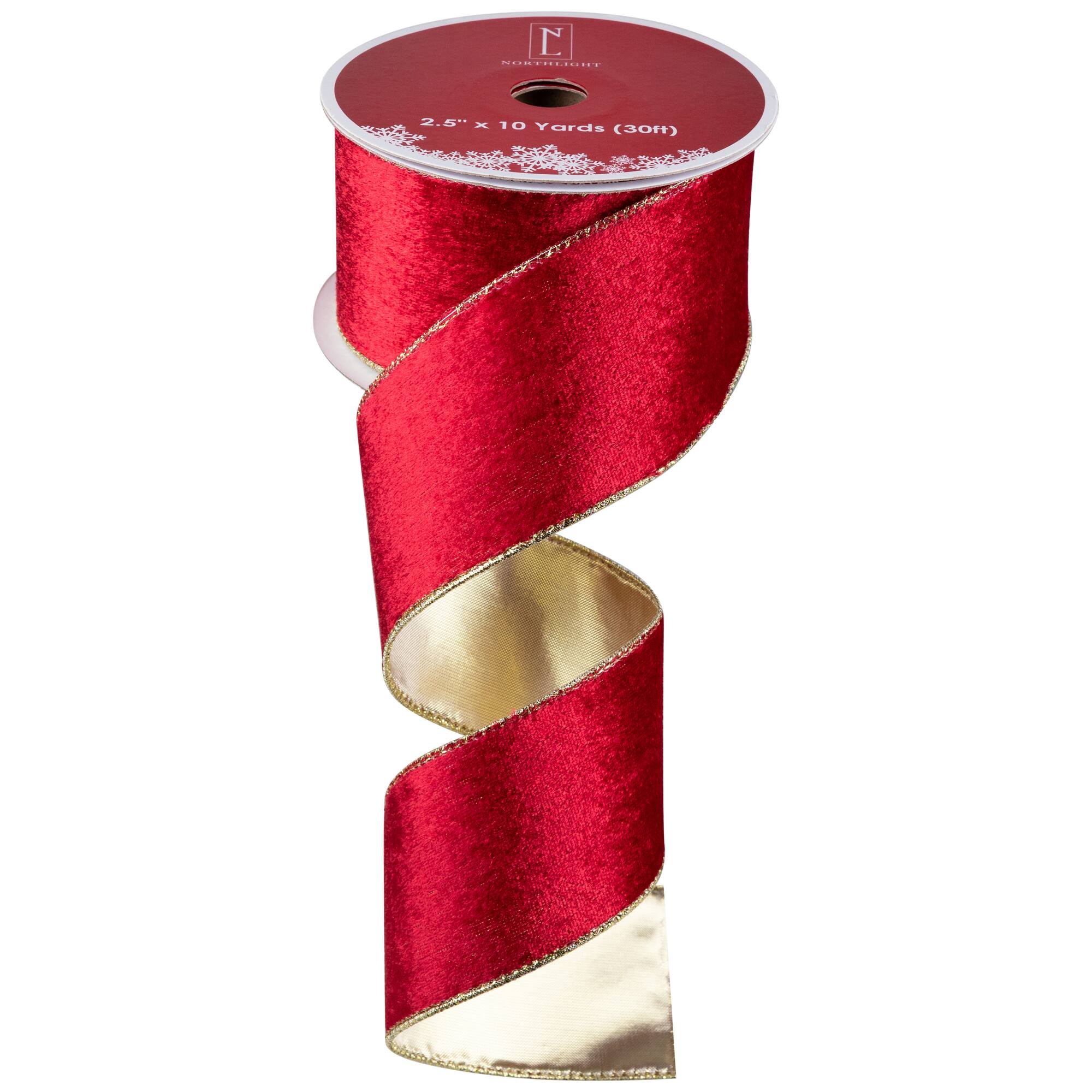 Northlight and Gold Wired Christmas Craft Ribbon 2.5