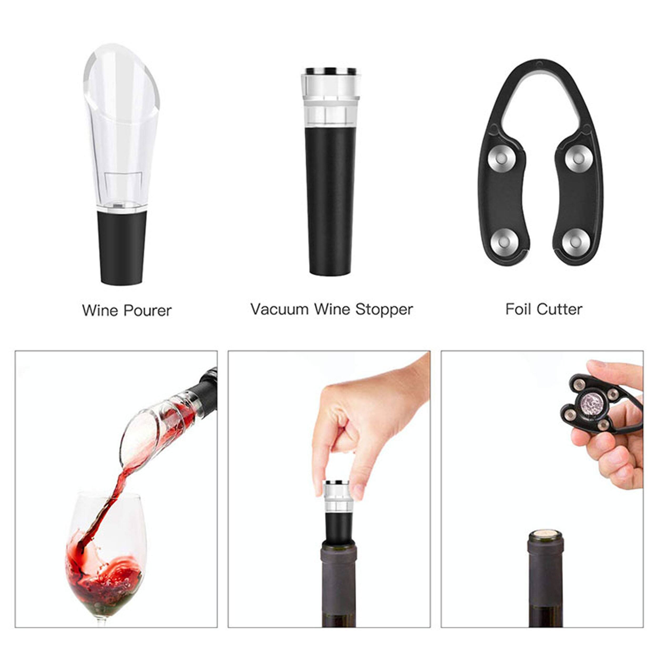 Wine Pourer, Vacuum Wine Stopper, Foil Cutter