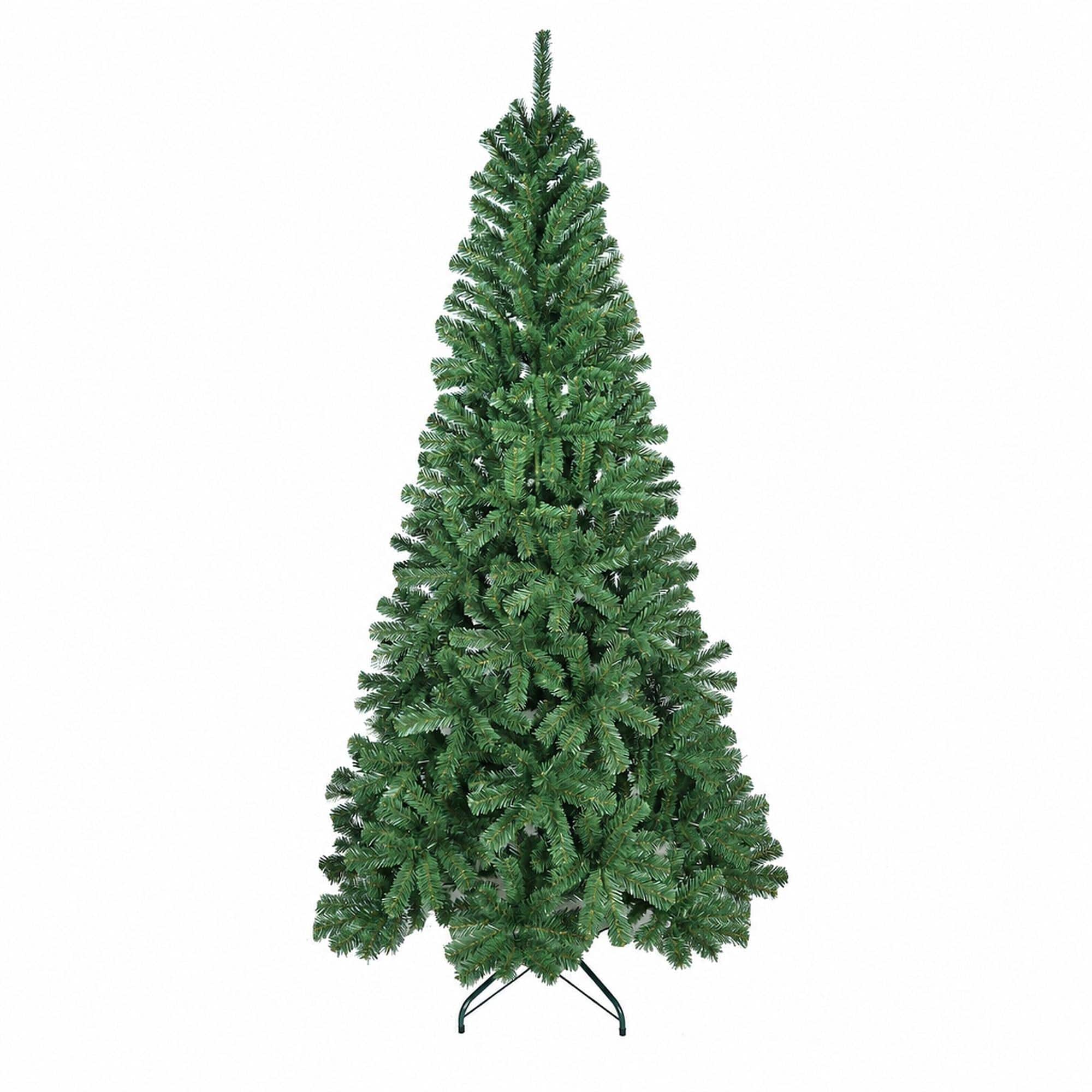 RYHNUYNE - 6FT Full Artificial Christmas Tree, 500 PVC Branch Tips Hinged Structure Metal Stand Office Apartment Party Decor - Green